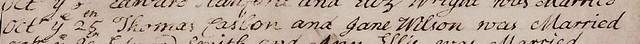 Thomas C Jane W marriage Melbourn 1769