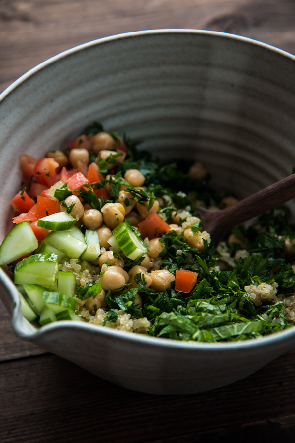 Gluten Free Tabbouleh Salad with Quinoa and Chickpeas