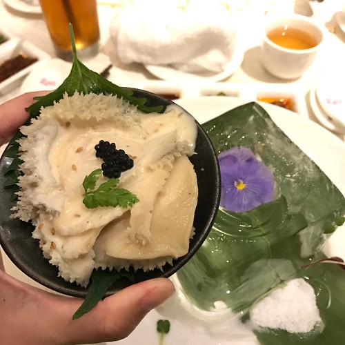 Chilled Marinated South African Fresh Abalone in Half Shell with Goma Sesame Sake Dressing - Man Fu Yuan CNY 2017 Media Preview