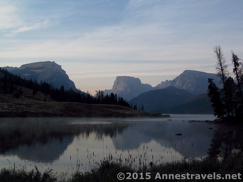 Early morning on the Highline Trail near the parking area over Lower Green River Lake, Wind River Range, Wyoming