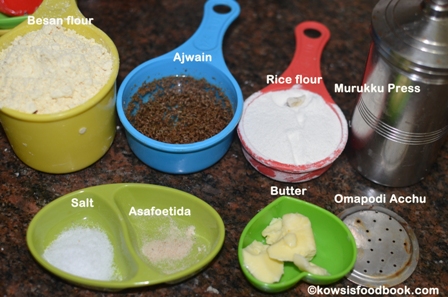 Ingredients for omapodi