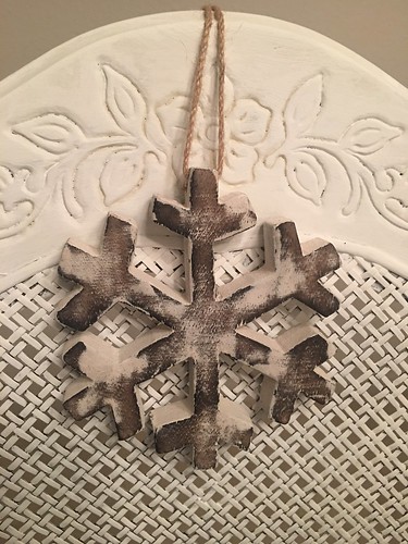 snowflakes wooden ornament