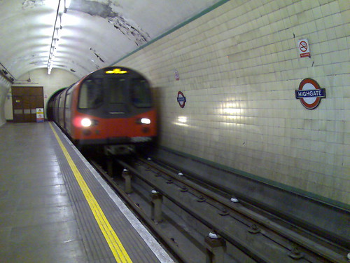 Tube entering Highgate station