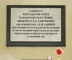 Crew members of the Wellington Mk III bomber which crashed at Beetley