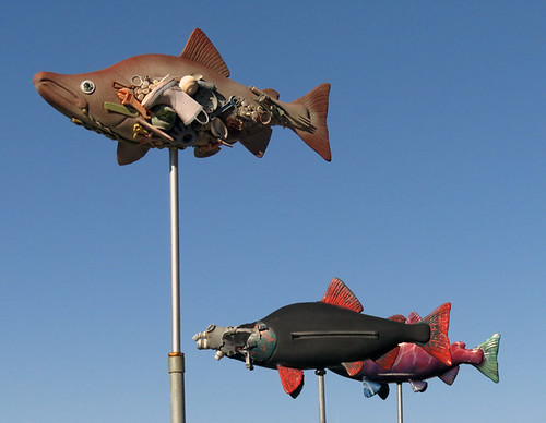 Some salmon sculptures in La Conner, Washington