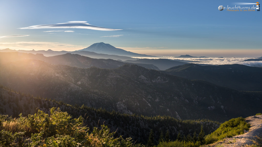 Mount Adams with striping morning sun