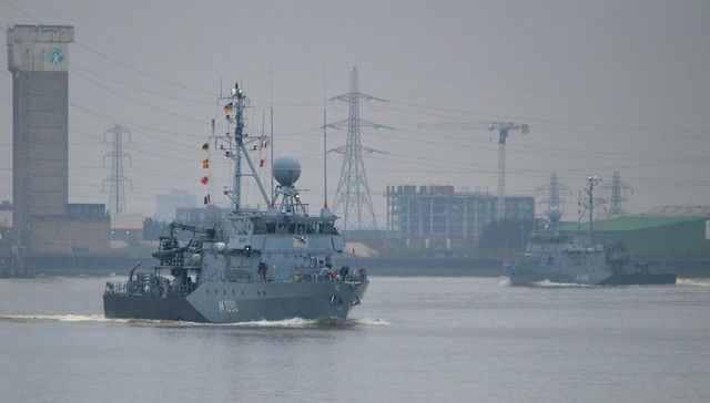 German Navy Minesweepers @ Gallions Reach 15-04-16