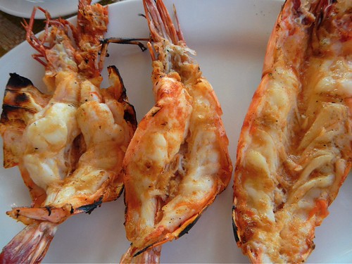 fresh grilled prawns at Green Umbrella on Ngapali Beach in Myanmar