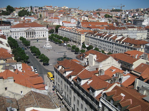 Plaza del Rossio desde el Elevador de Santa Justa. ViajerosAlBlog.com.