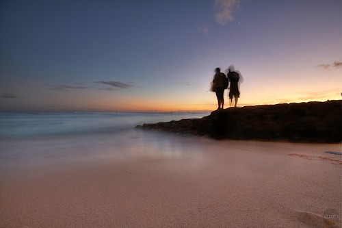 Waikiki Beach Silhouettes at Sunset