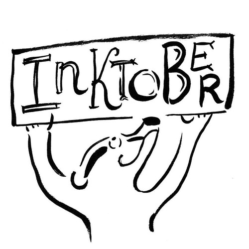 Inktober number One #badger #badgerlog #inktober #inktober2016 #brushpen #ink #blackandwhite