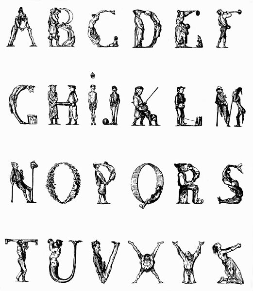 Honoré Daumier's comic alphabet (1836) — Source.