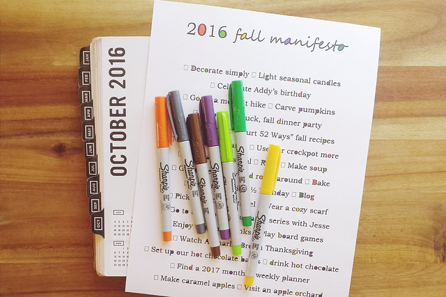 october goals | fall manifesto 2016