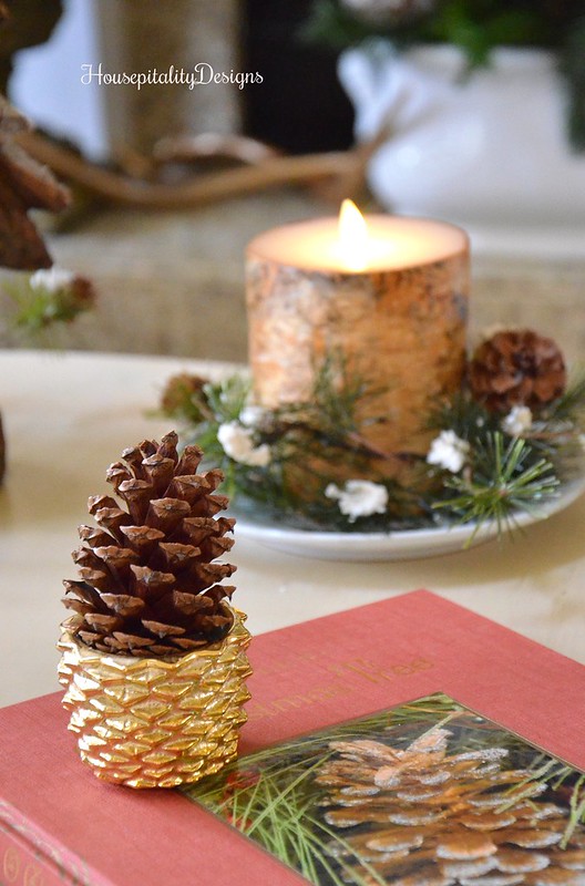 Avon pinecone votive - Luminara birch candle - Housepitality Designs