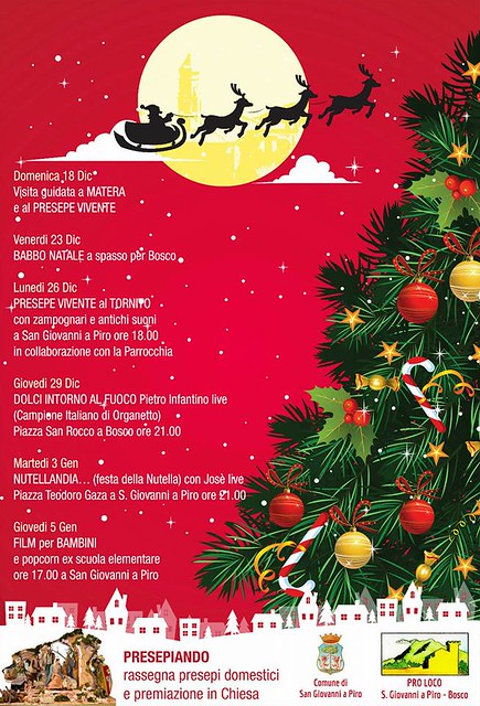 Programma eventi natalizi 2016 Pro Loco San Giovanni a Piro e Bosco