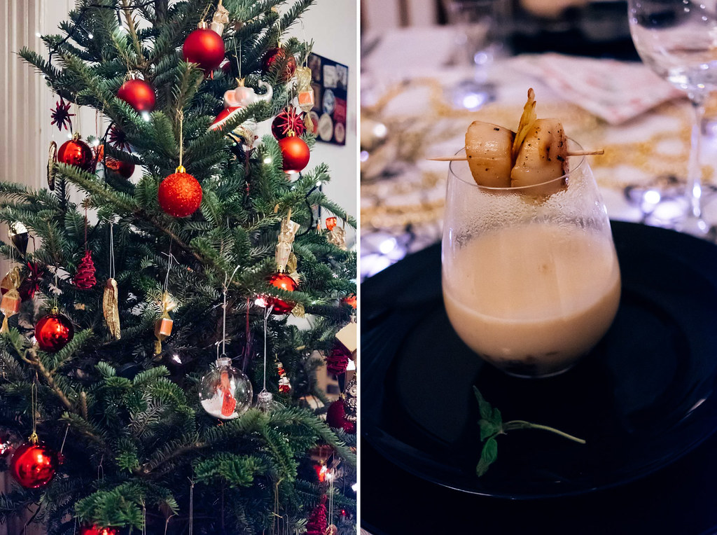 unser weihnachtsmenü 2016: kartoffel-topinambur-suppe mit jakobsmuscheln & kartoffelchip