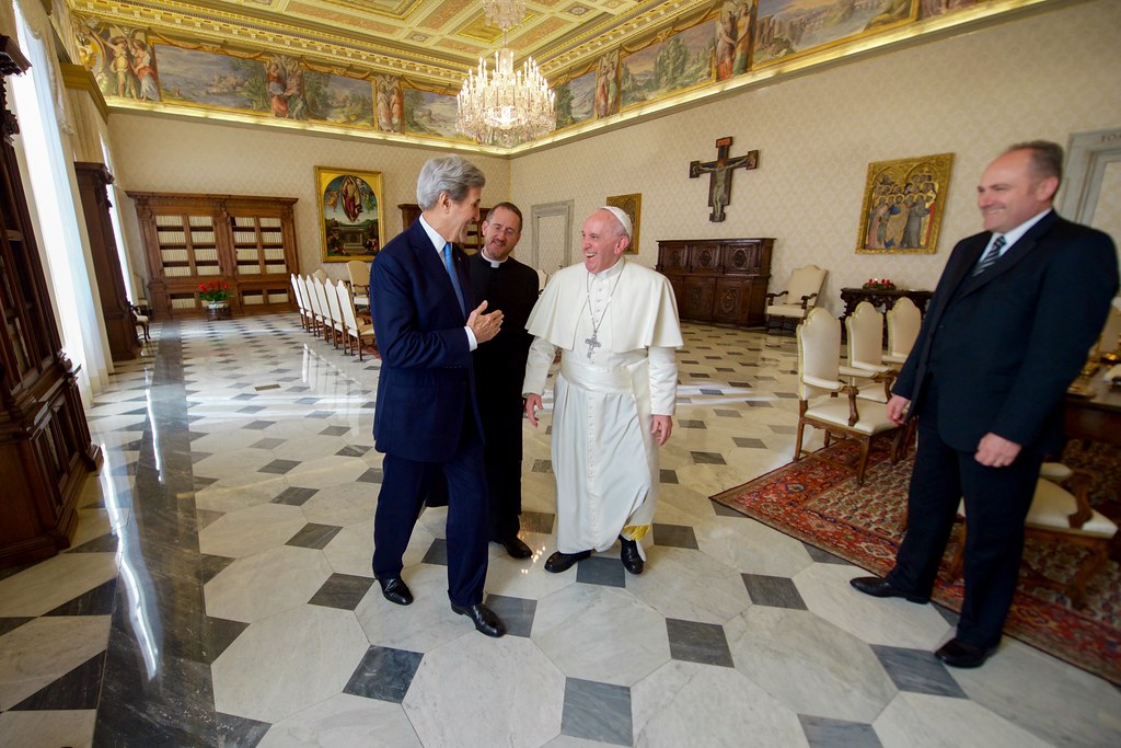Secretary Kerry Shares a Laugh With Pope Francis Following Their Meeting at the Vatican