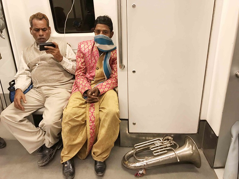 City Moment - The Overworked Music Men of the Yellow Line, Rajiv Chow Metro Station