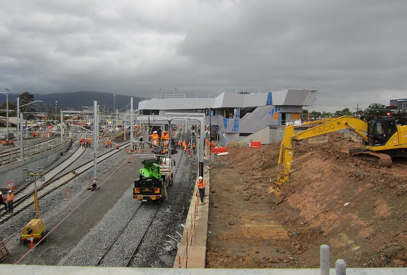 Bayswater level crossing removal: looking SE towards new station