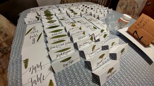 Escort Cards with Pressed Leaves