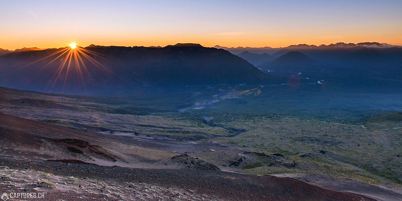 Sunrise form the volcano - Petrohué