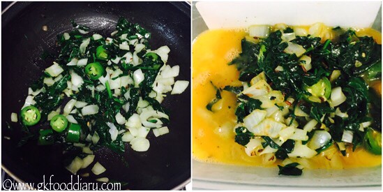 Spinach Omelette Recipe for Babies, Toddlers and Kids - step 4