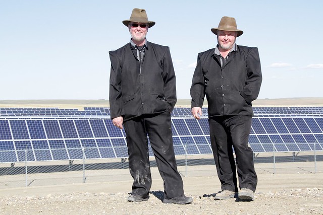 Dan and Jake Hofer at the Green Acres solar farm