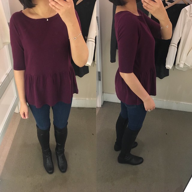  LOFT Peplum Sweater, size S regular 