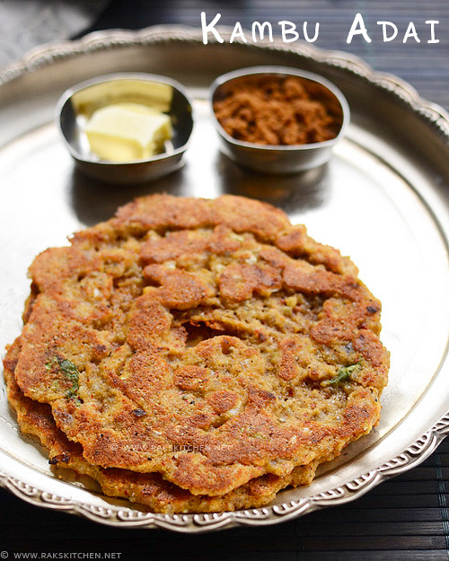 Kambu adai recipe, Bhajra, pearl millet recipes | Raks Kitchen | Indian
