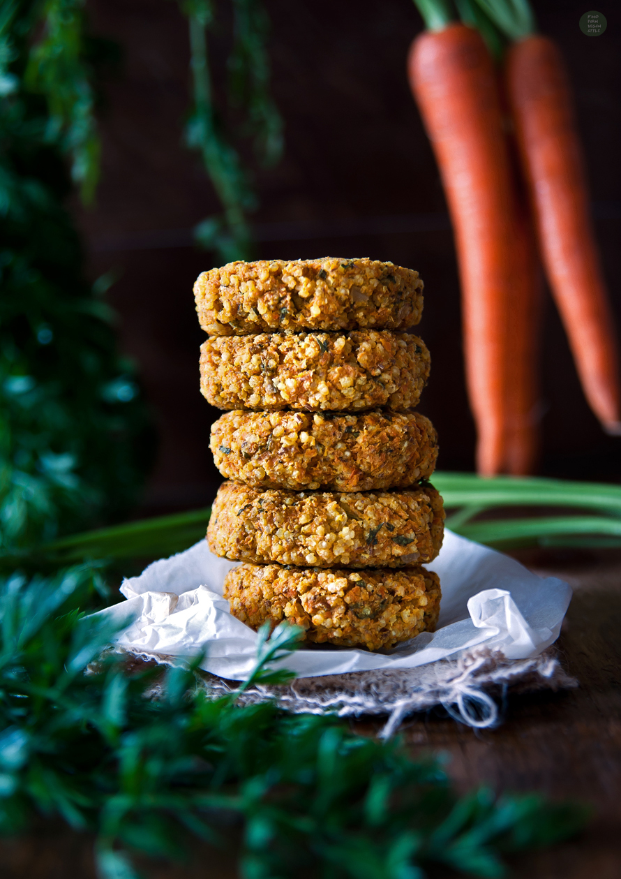 Baked millet-carrot patties (made with the carrot pulp from juicing)