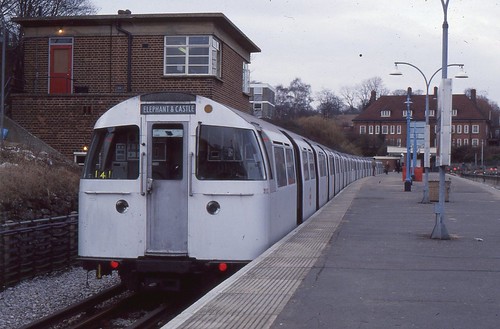 London Transport . Bakerloo Line . 1972 Mark 2 Tube Stock . 3532 Stanmore Station , London . 01st-March-1979 .