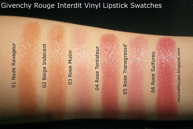 Givenchy Rouge Interdit Vinyl Color Enhancing Lipstick Swatches