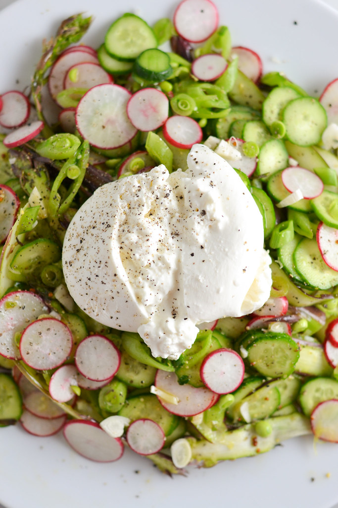 Shaved Asparagus, Radish, Snap Pea, and Cucumber Salad with Burrata | Things I Made Today