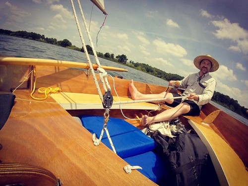 Sailing a friend's Chesapeake Light Craft "Skerry" open sailboat