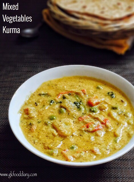 Mixed Vegetables Kurma Recipe for Toddlers and Kids3