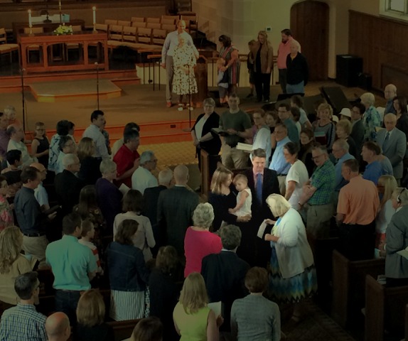 Baptism in the center of the congregation