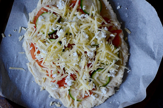 Scone pizza, pre-baking