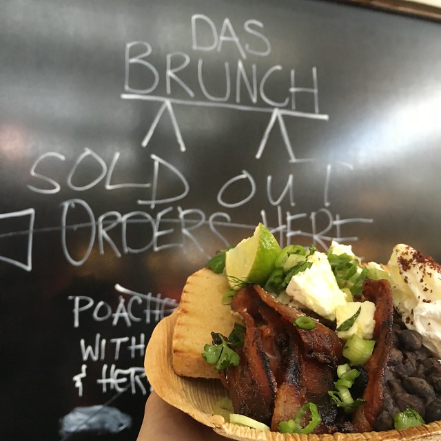 Das Brunch at Breakfast Market bowls with bacon, egg and beans_sold out