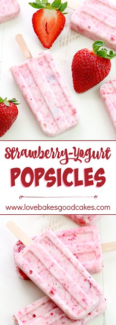 Strawberry-Yogurt Popsicles collage.