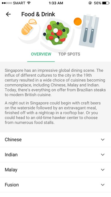 google trips food and drink