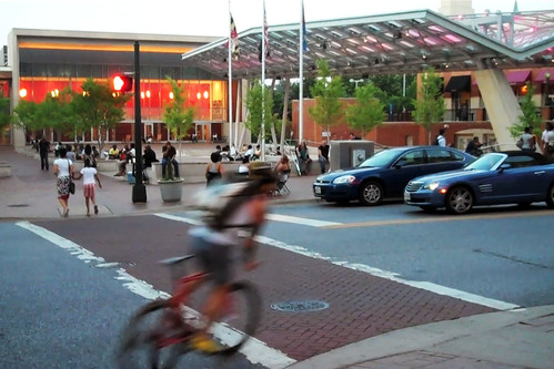 Bicyclist Outside Silver Spring Civic Building