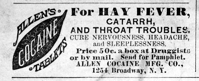 Allen's Cocaine Tablets for Hay Fever, Catarrh, and Throat Troubles