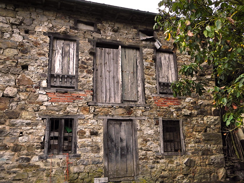 Stone barn in the mountain village of Brez in the Picos de Europa, Spain