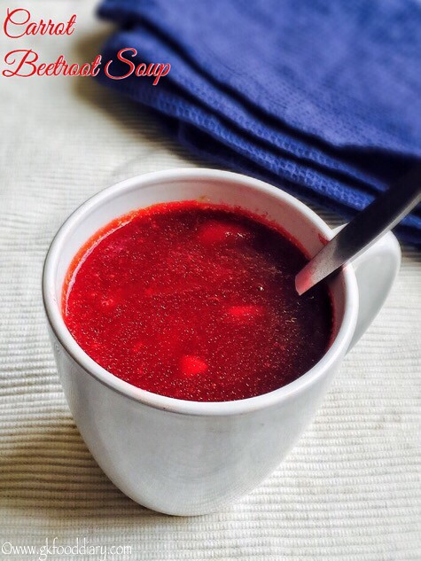 Carrot Beetroot Soup Recipe for Babies, Toddlers and Kids