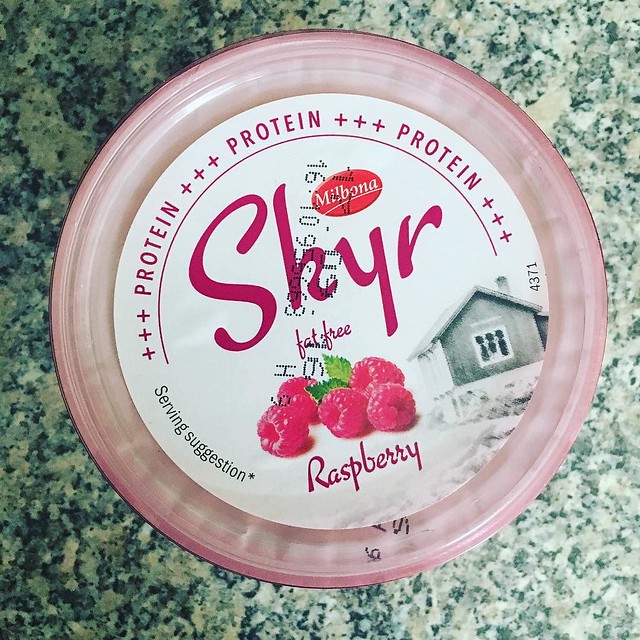 Sub a massive cliché but these Skyr yoghurt a from Lidl are awesome. Layer of fruit in the bottom, just the right size for individual portions. They're 'low fat, high protein' and this week I discovered they also come in a multitude of flavours (as well a