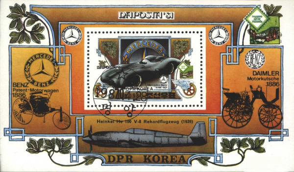 Známky Severná Kórea 1981 Naposta 81 Mercedes, razítkovaný blok
