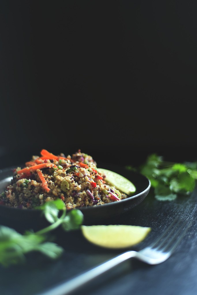 Crunchy Quinoa Salad + Miso Tahini Dressing