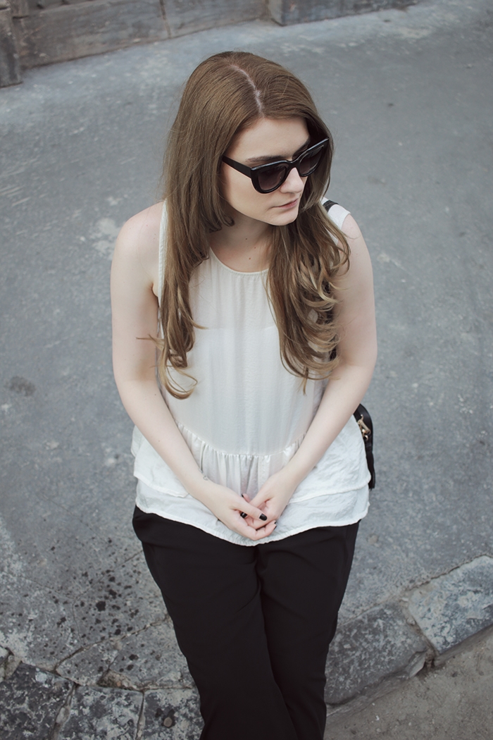 Culottes and ruffle top