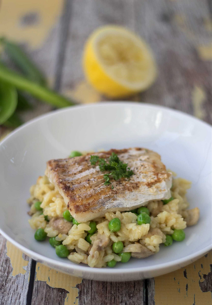 Recipe for homemade Risotto with Cod and Fresh Peas