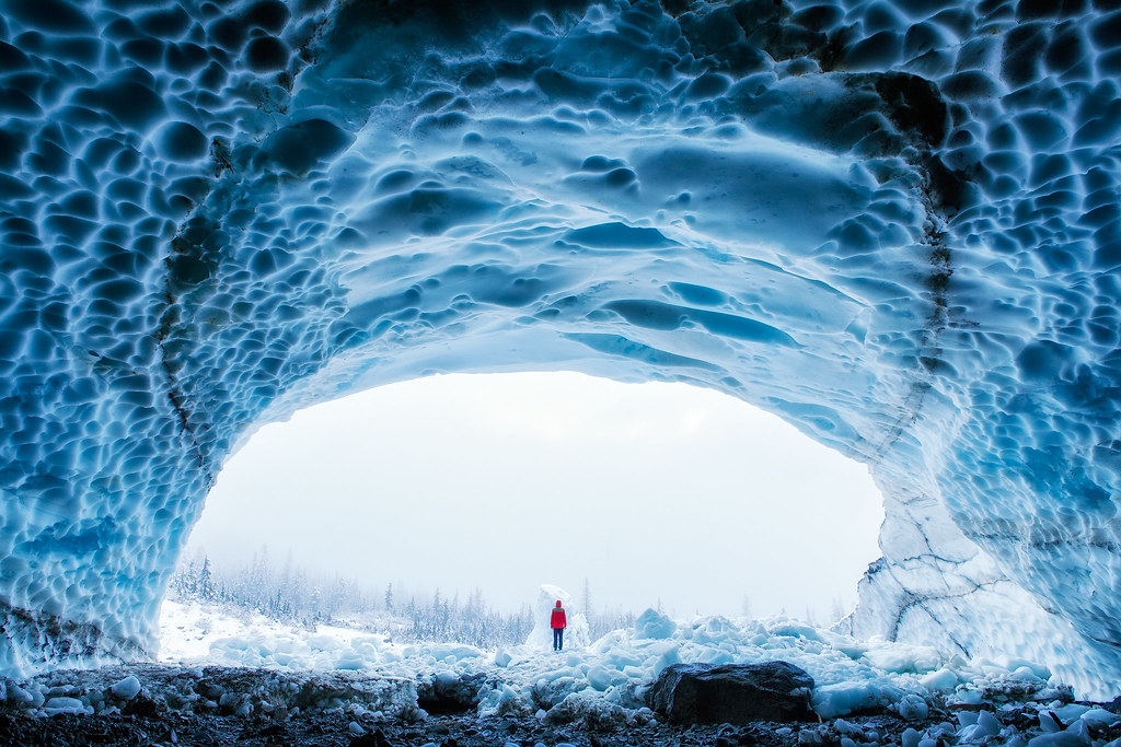 Big 4 Ice Caves in the Winter inside the cave by Michael Matti